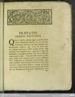 Praefatio Prioris Editionis