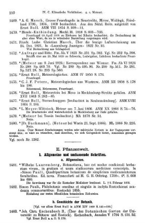E. Pflanzenwelt.