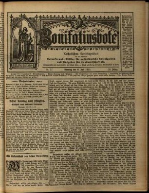 Erste Ausgabe vom Sonntag, den 06. Juli 1913.