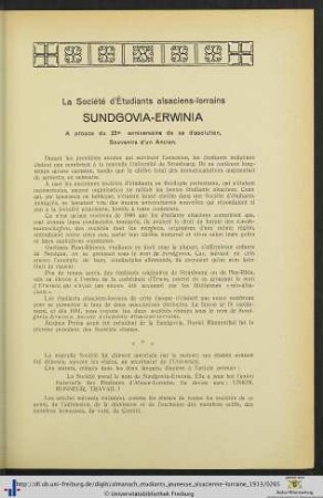 La Société d’Étudiants alsaciens-lorrains Sundgovia-Erwinia.