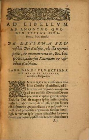 Ad Libellum ab Anonymo quodam libertino recens Responsio