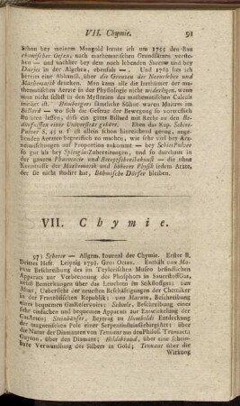 VII. Chymie.