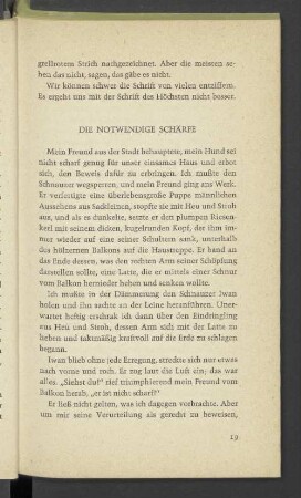 Die notwendige Schärfe