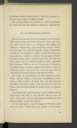 Die notwendige Schärfe