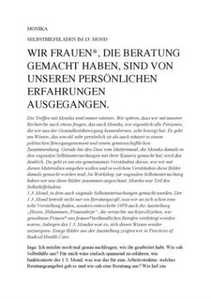 Interview mit Monika (Selbsthilfeladen 13. Mond)