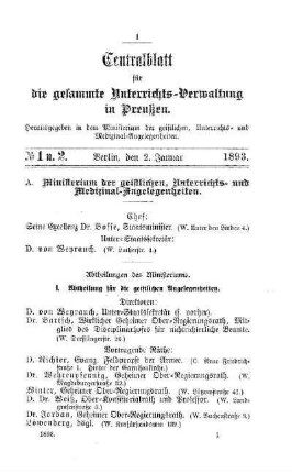 Ministerium der geistlichen, Unterrichts- und Medizinal-Angelegenheiten