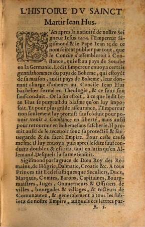 Le Livre Des Martyrs : Qvi Est Vn Recveil de plusieurs Martyrs qui ont enduré la mort pour le Nom de nostre Seigneur Iesus Christ, depuis Iea Hus iusques à ceste année presente M.D.LIIII.