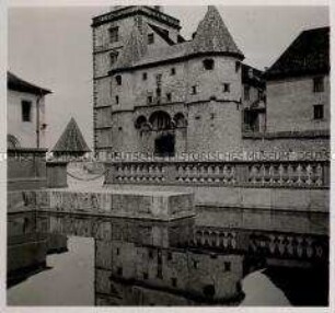 Würzburg, Festung Marienberg, Scherenbergtor mit Kiliansturm, davor Rossschwemme