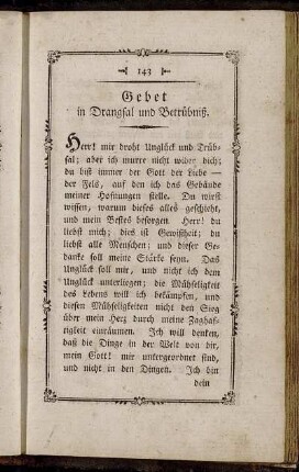 Gebet in Drangsal und Betrübniß