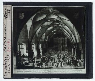 Sadeler, Innenansicht des Wladislawsaals (Kupferstich)