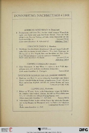 Donnerstag, nachmittags 4 Uhr (Nr. 1-49)