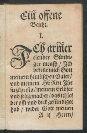 Ein offene Beicht. I.