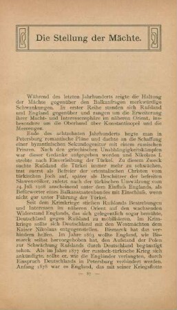 Die Stellung der Mächte