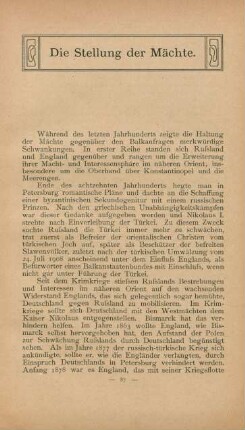 Die Stellung der Mächte