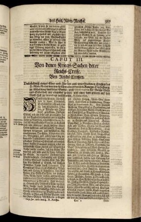 Caput III. Von denen Kriegs-Sachen derer Reichs-Creise.