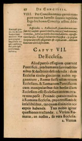 Caput VII. De Ecclesia.