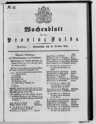 Nr. 42, Ausgabe vom 19. Oktober 1844