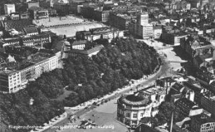 Fliegeraufnahme der Grossgaststätte Panorama Leipzig