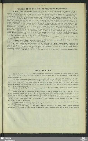 Monat Juli 1901