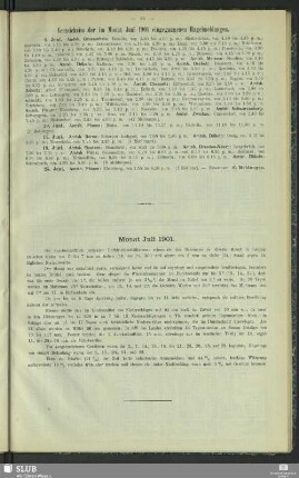 Monat Juli 1901