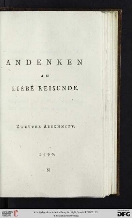 Andenken an liebe Reisende. Zweiter Abschnitt.