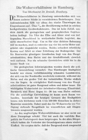 Die Wohnverhältnisse in Hamburg.