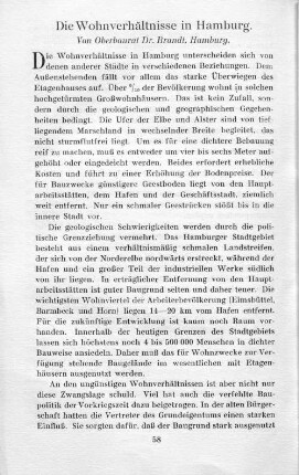 Die Wohnverhältnisse in Hamburg.