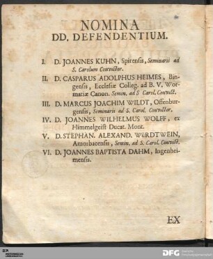 Nomina DD. Defendentium