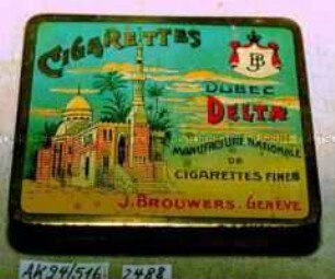 Blechdose für "ATRAM CIGARETTES 20 STÜCK ...No 30... ORIENT. CIGARETTENFABRIK LEIPZIG."