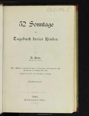 52 Sonntage oder Tagebuch dreier Kinder