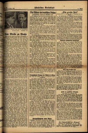 Zweite Ausgabe vom Montag, den 20. März 1939.