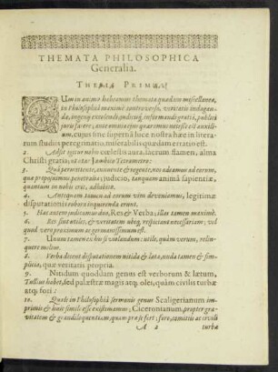 Themata Philosophica Generalia.