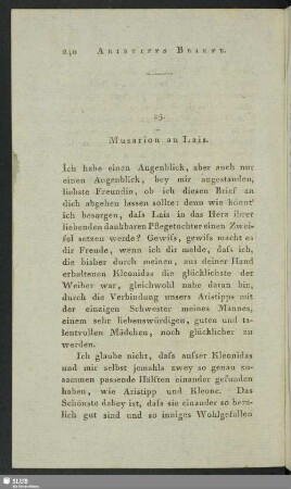 25. Musarion an Lais