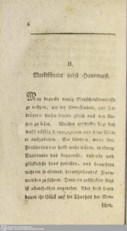 II. Marktschreier nebst Hanswurst