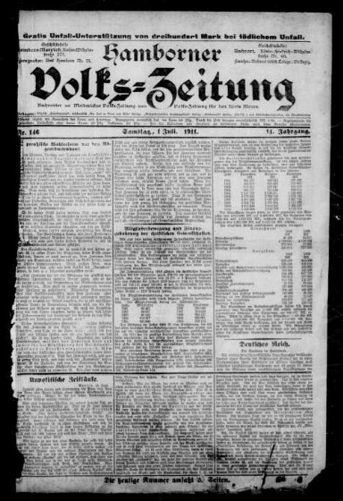 Titelseite einer Zeitung