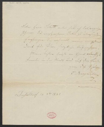 Brief an B. Schott's Söhne : 14.09.1841