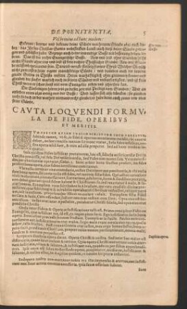 Cauta Loquendi Formula De Fide, Operibus Et Meritis.