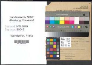 Entnazifizierung Franz Wunderlich , geb. 28.06.1903 (Techniker)