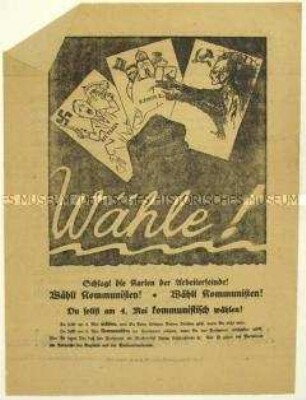 Aufruf der KPD zur Reichstagswahl am 4. Mai 1924