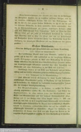 Erster Abschnitt. Von der Befugniß zum Gewerbebetriebe und deren Erwerbung