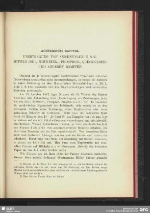 Übertragung von Zeichnungen u.s.w. mittels Jod-, Schwefel-, Phosphor-, Quecksilber- und anderen Dämpfen