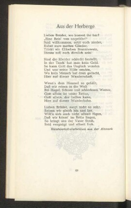 Aus der Herberge