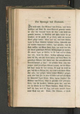 Die Apologie des Socrates.