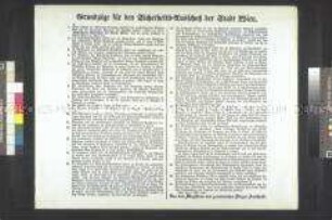 Maueranschlag: Bekanntmachung der Grundzüge für den Sicherheitsausschuss der Stadt Wien; Wien, 4. Mai 1848