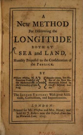 A new method for discovering the Longitude both at Sea and Land