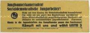 Maueranschlag der KPD zur Reichstagswahl 1932 mit Ausrichtung auf die sozialdemokratisch orientierten Jungwähler