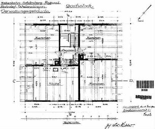 Wellendingen: Empfangsgebäude Verwaltungsgebäude Grundriß Dachgeschoß (mit Gebälk)