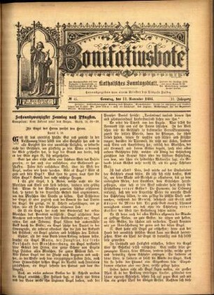 Ausgabe vom Sonntag, den 11. November 1894.