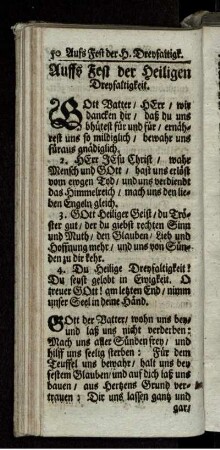 Auffs Fest der Heiligen Dreyfaltigkeit