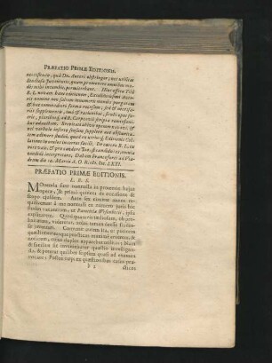 Praefatio Primae Editionis.